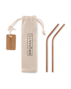 Stainless Steel Reusable Straws | Rose Gold | Small - Social Ready