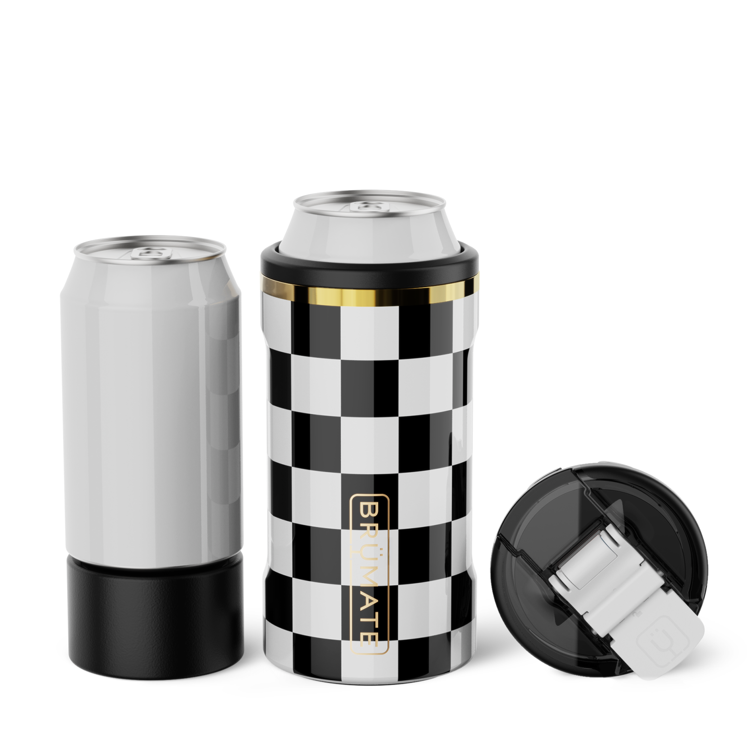 Hopsulator Trio V2 | Black & White Checker | 12/16oz Standard Cans - Fresh Routine