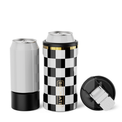Hopsulator Trio V2 | Black & White Checker | 12/16oz Standard Cans - Fresh Routine