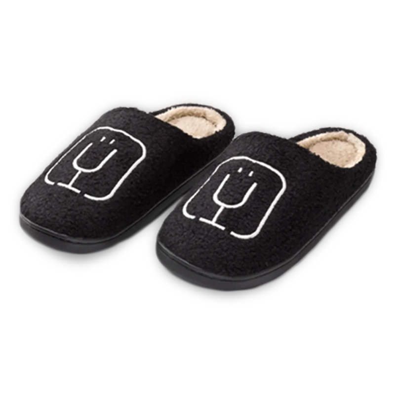 BruMate Fuzzy Slippers | Black - Daily Seal