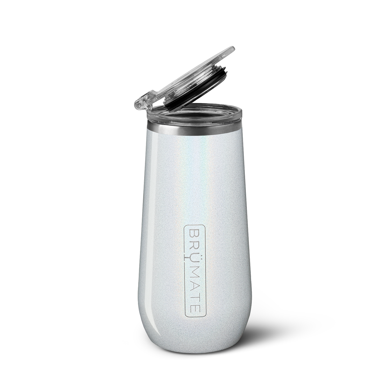 Champagne Flute | Glitter White | 12oz - Bright Pour